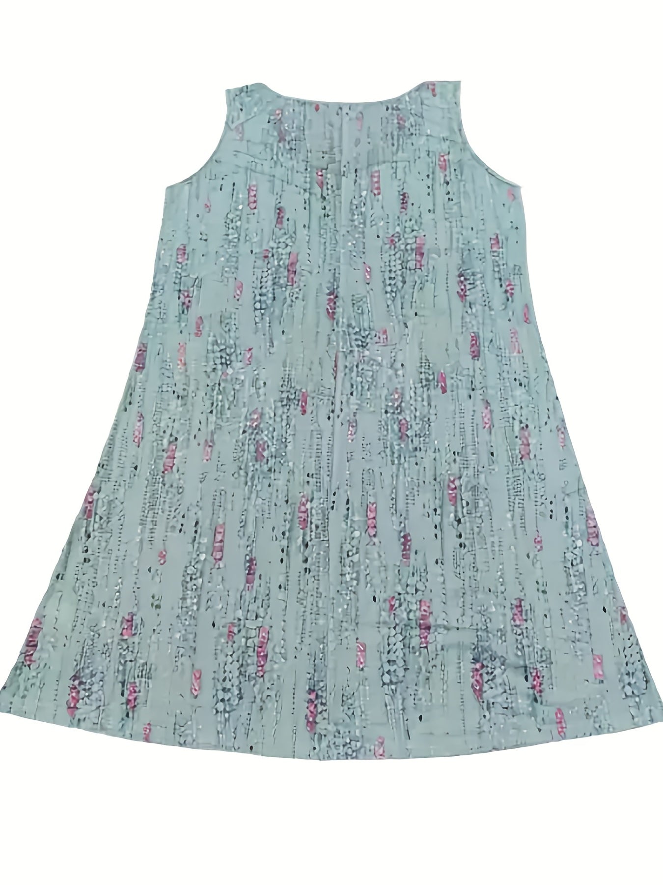 Allover Print Sleeveless Dress, Casual Tank Dress For Spring & Summer, Women's Clothing