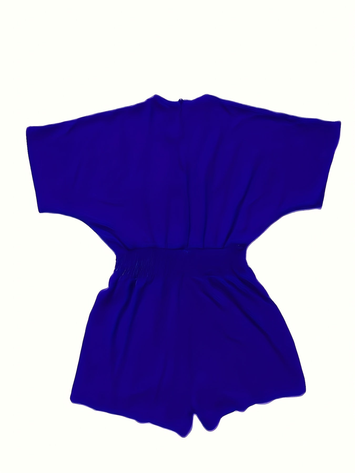 Women's Elegant V-Neck Button-Front Blouse Dress with Waist Tie Belt & Short Sleeves - Solid Color Black Office to Casual Wear, Machine Washable Non-Stretch Fabric, Dress Blouses Elegant, Allseason Apparel, Nontransparent Material, Professional Clothing,