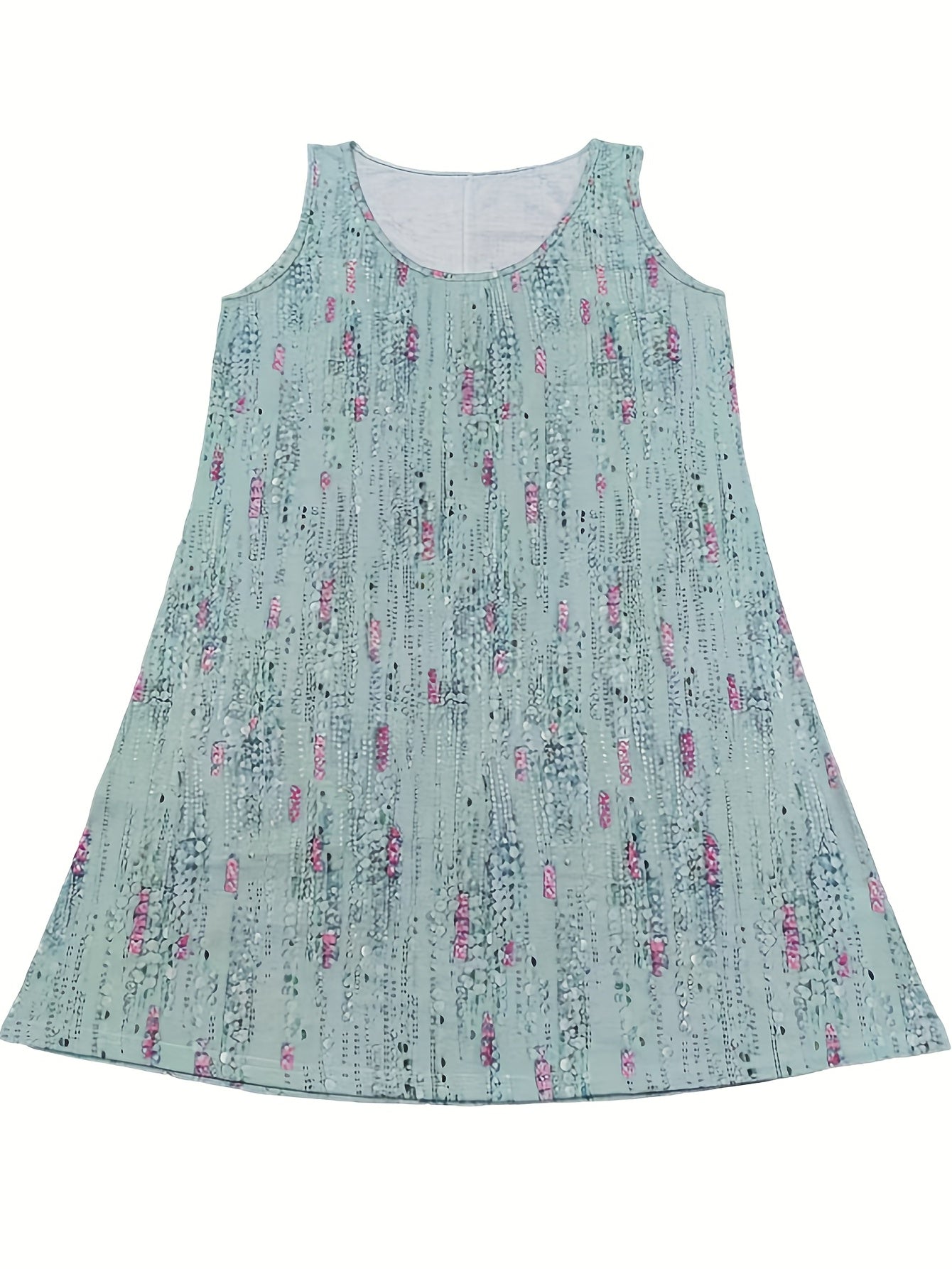 Allover Print Sleeveless Dress, Casual Tank Dress For Spring & Summer, Women's Clothing